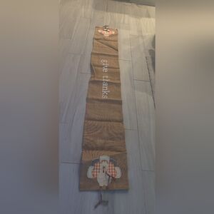 Mud Pie Embellished Turkey Table Runner "give thanks"